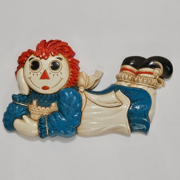 Rare 1977 Bobbs Merrill Raggedy Ann and Andy Plastic Wall Plaques - Picture 3 of 14